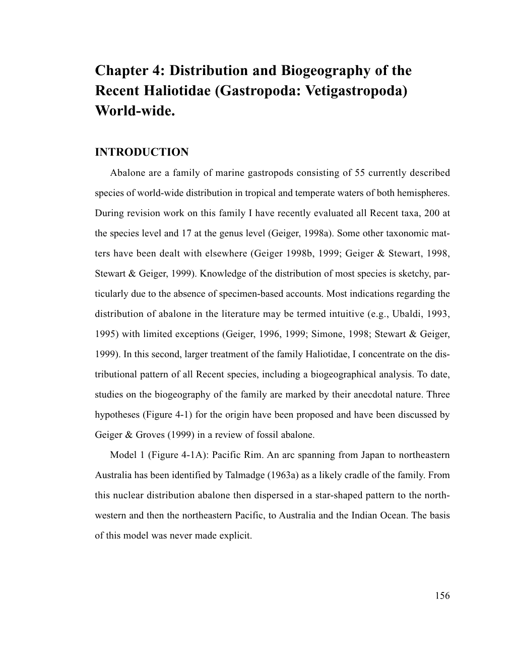 Chapter 4: Distribution and Biogeography of the Recent Haliotidae (Gastropoda: Vetigastropoda) World-Wide