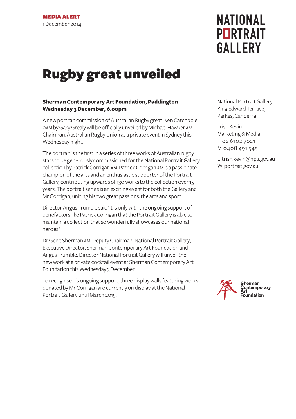 Rugby Great Unveiled
