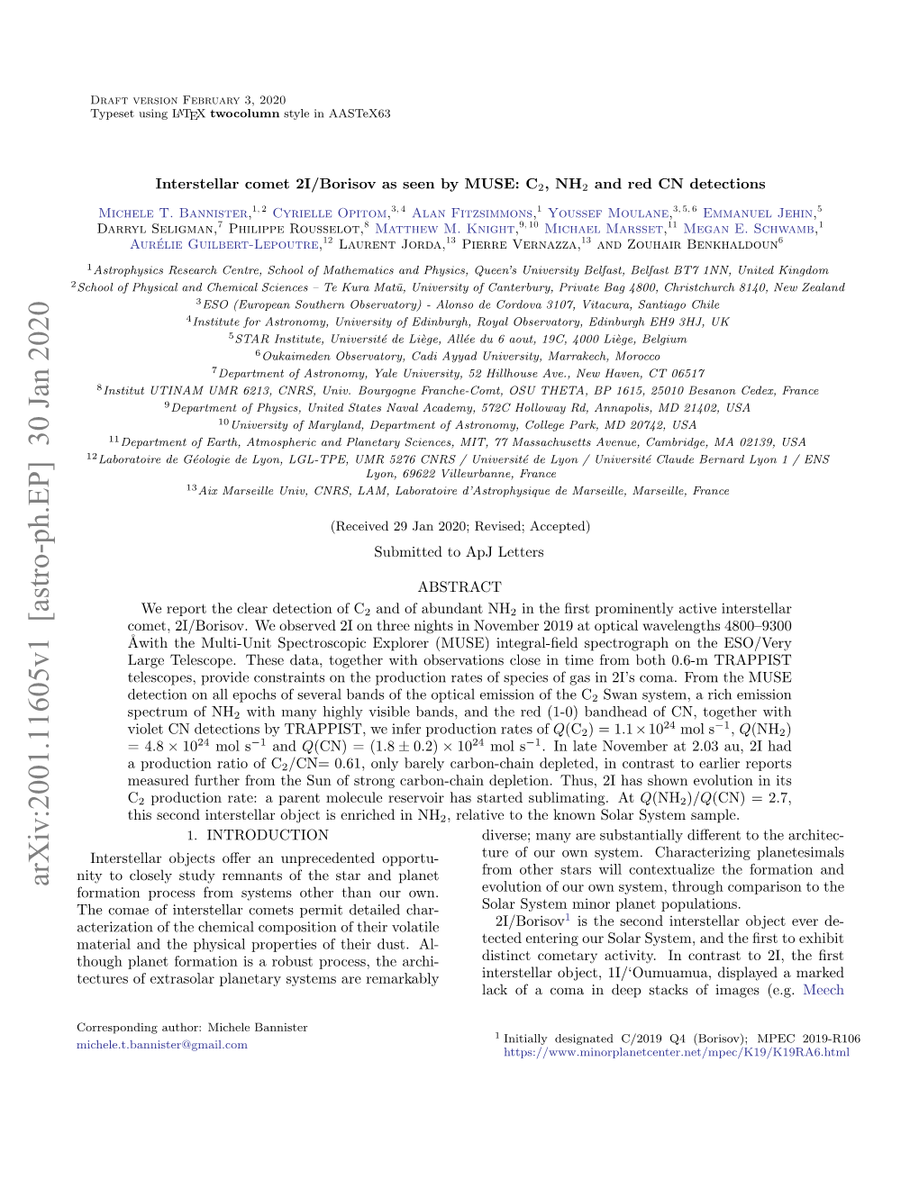 Arxiv:2001.11605V1 [Astro-Ph.EP] 30 Jan 2020 Formation Process from Systems Other Than Our Own