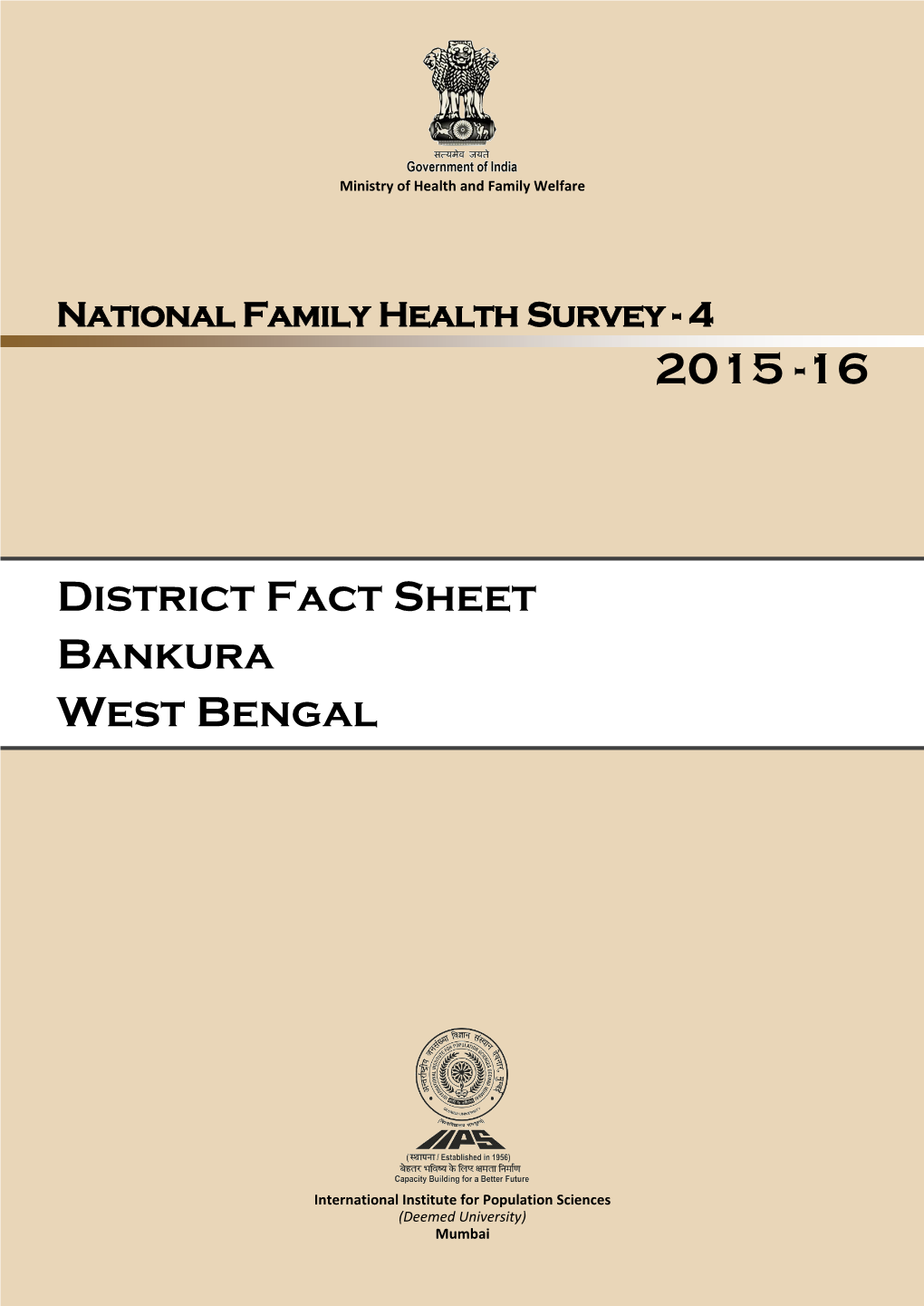 District Fact Sheet Bankura West Bengal