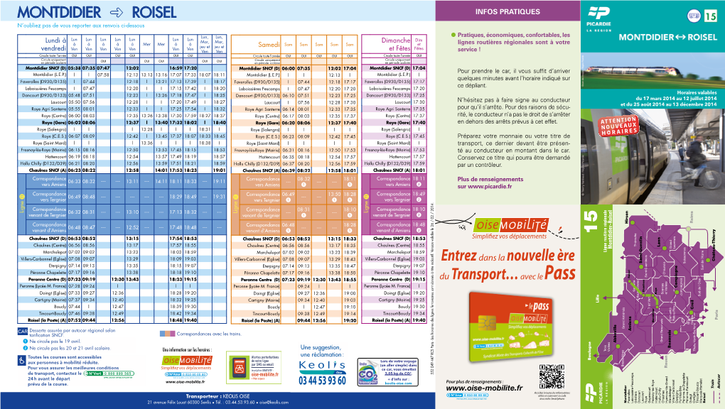 MONTDIDIER ROISEL INFOS PRATIQUES N’Oubliez Pas De Vous Reporter Aux Renvois Ci-Dessous