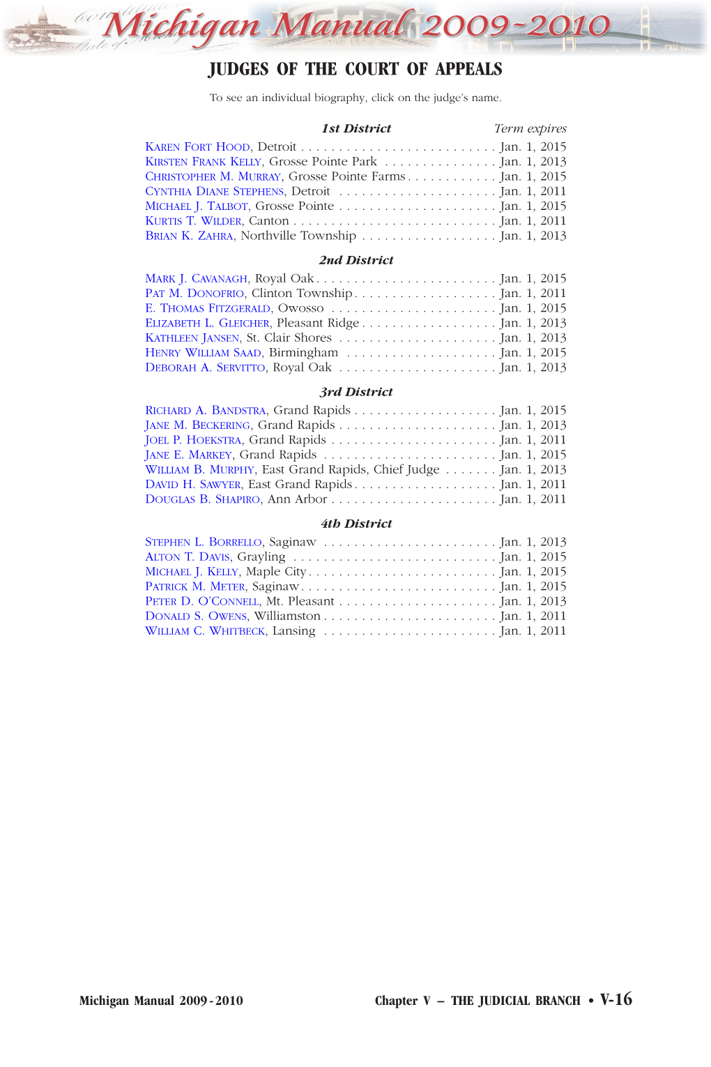 Judges of the Court of APPEALS