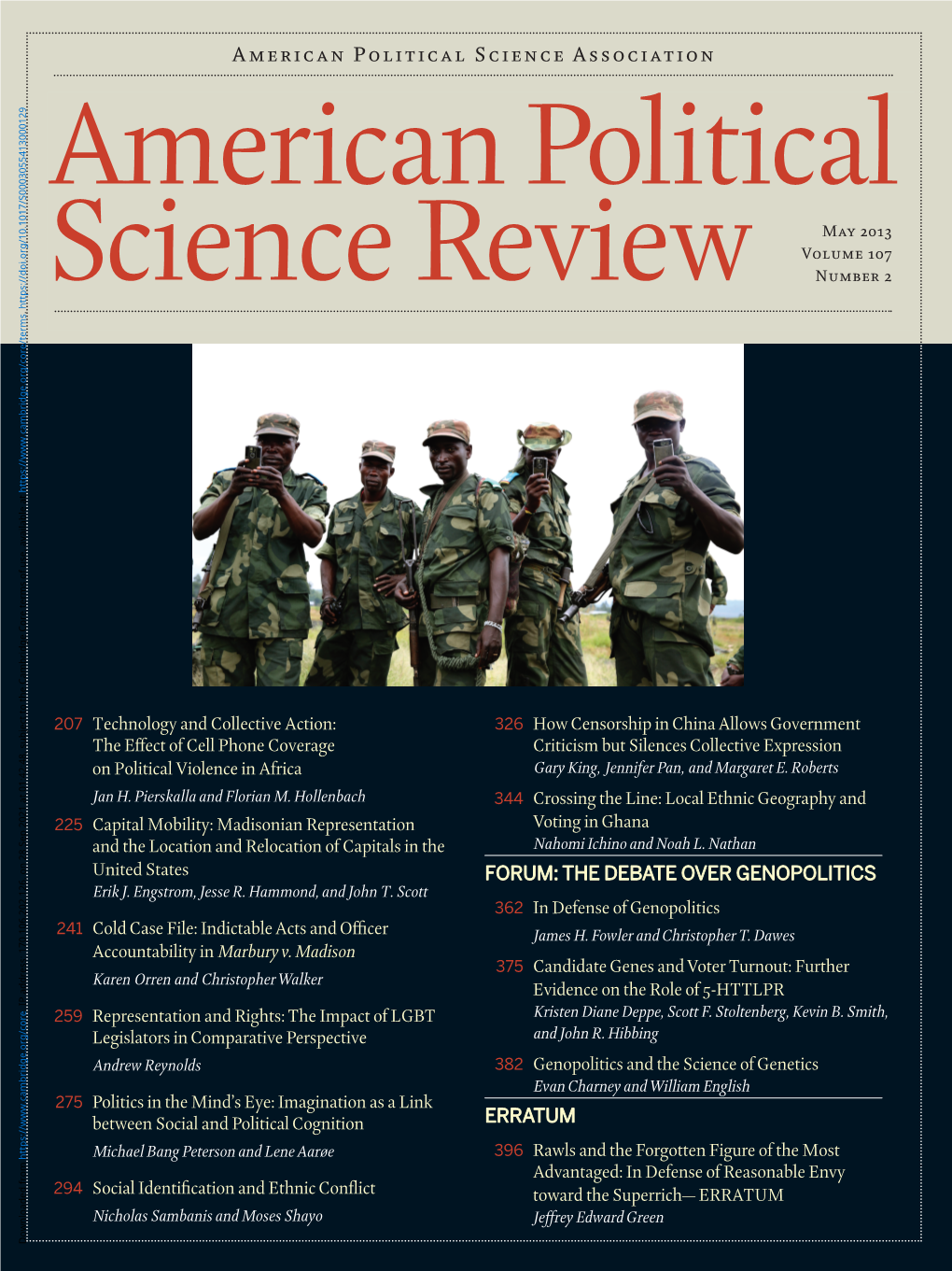 American Political Science Review MAY 2013, VOL