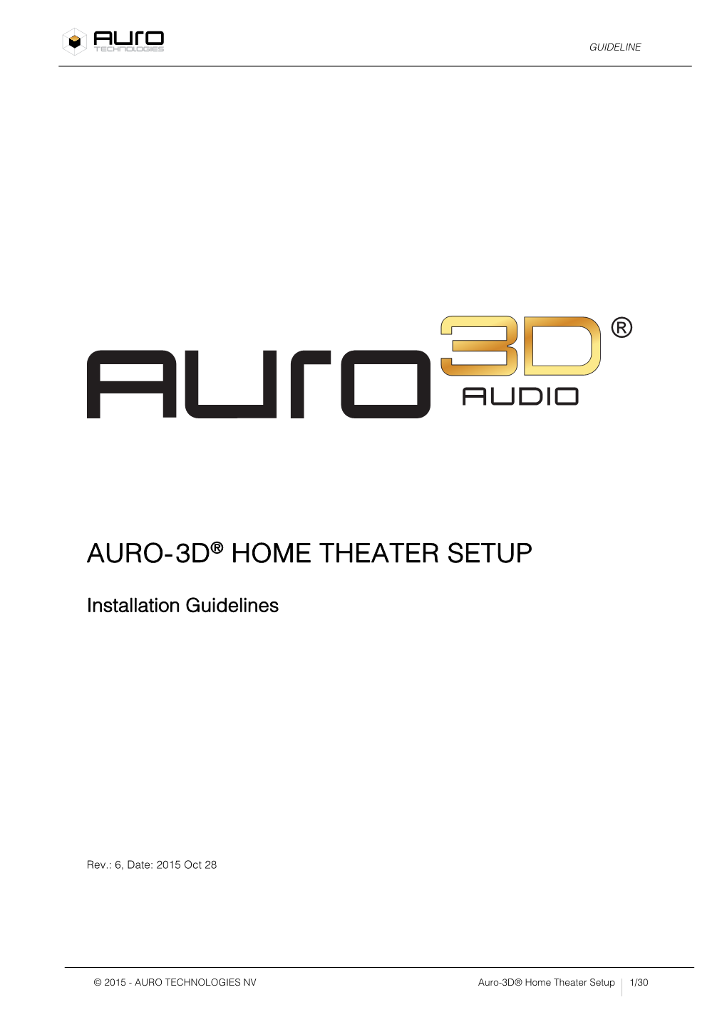 Auro-3D Home Theater Setup Guidelines