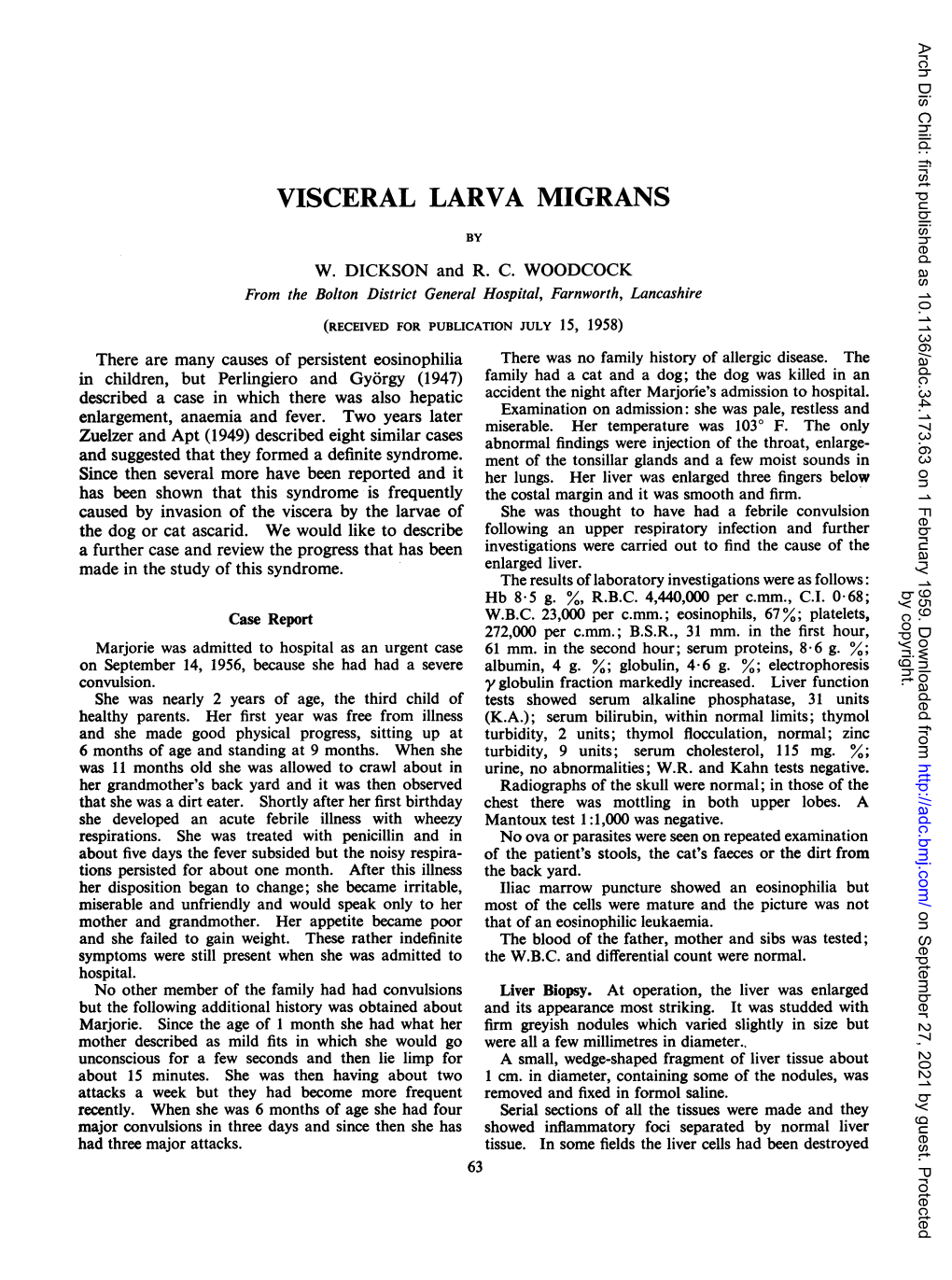 Visceral Larva Migrans