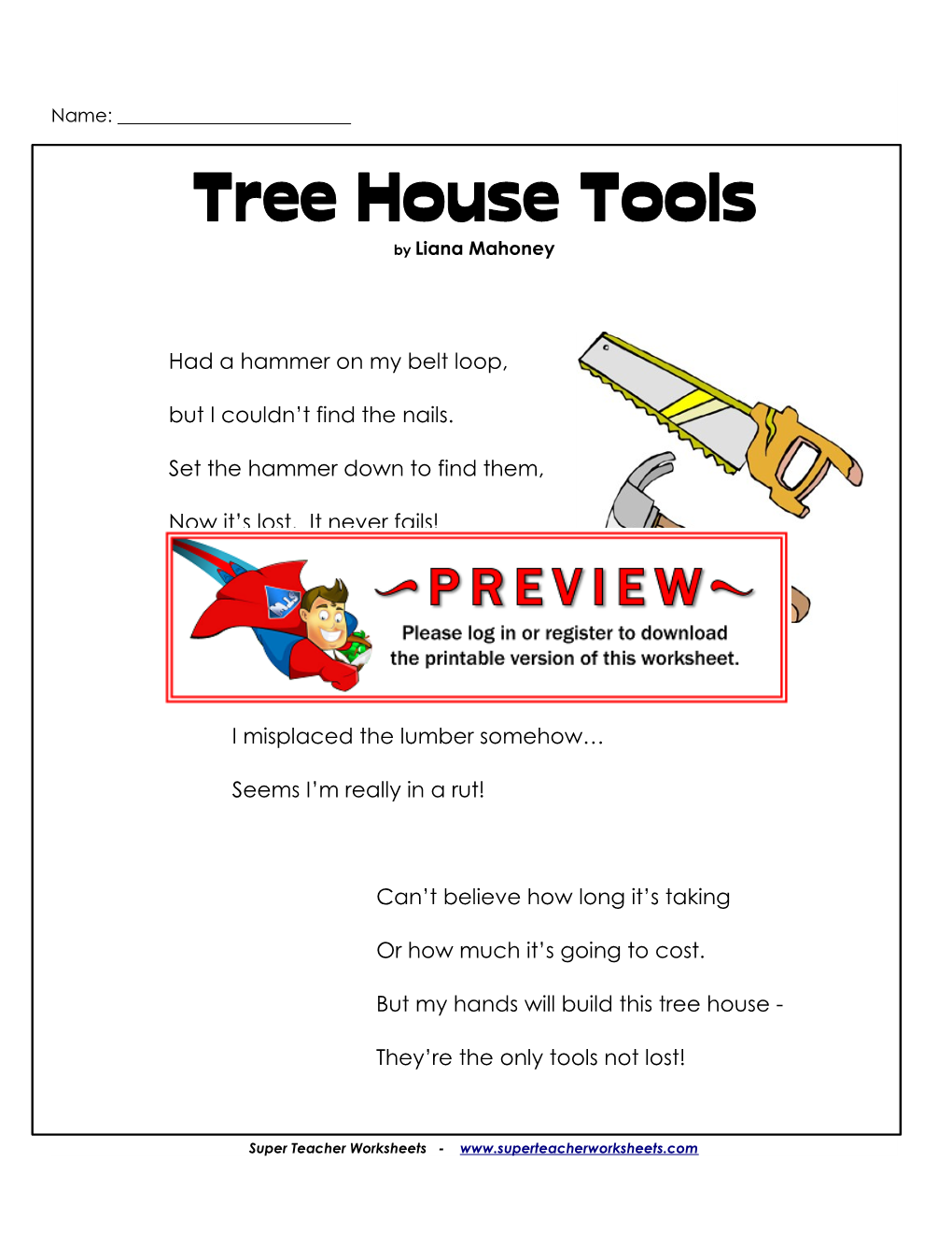 Tree House Tools by Liana Mahoney