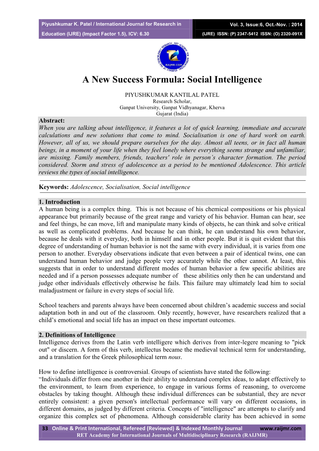 A New Success Formula: Social Intelligence