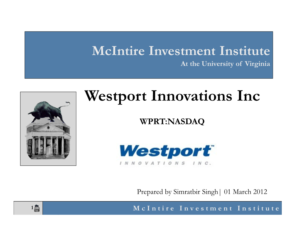 Westport Innovations Inc