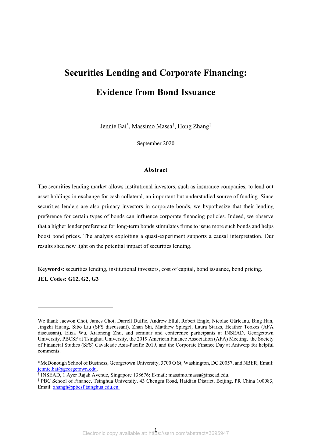 Securities Lending and Corporate Financing: Evidence from Bond