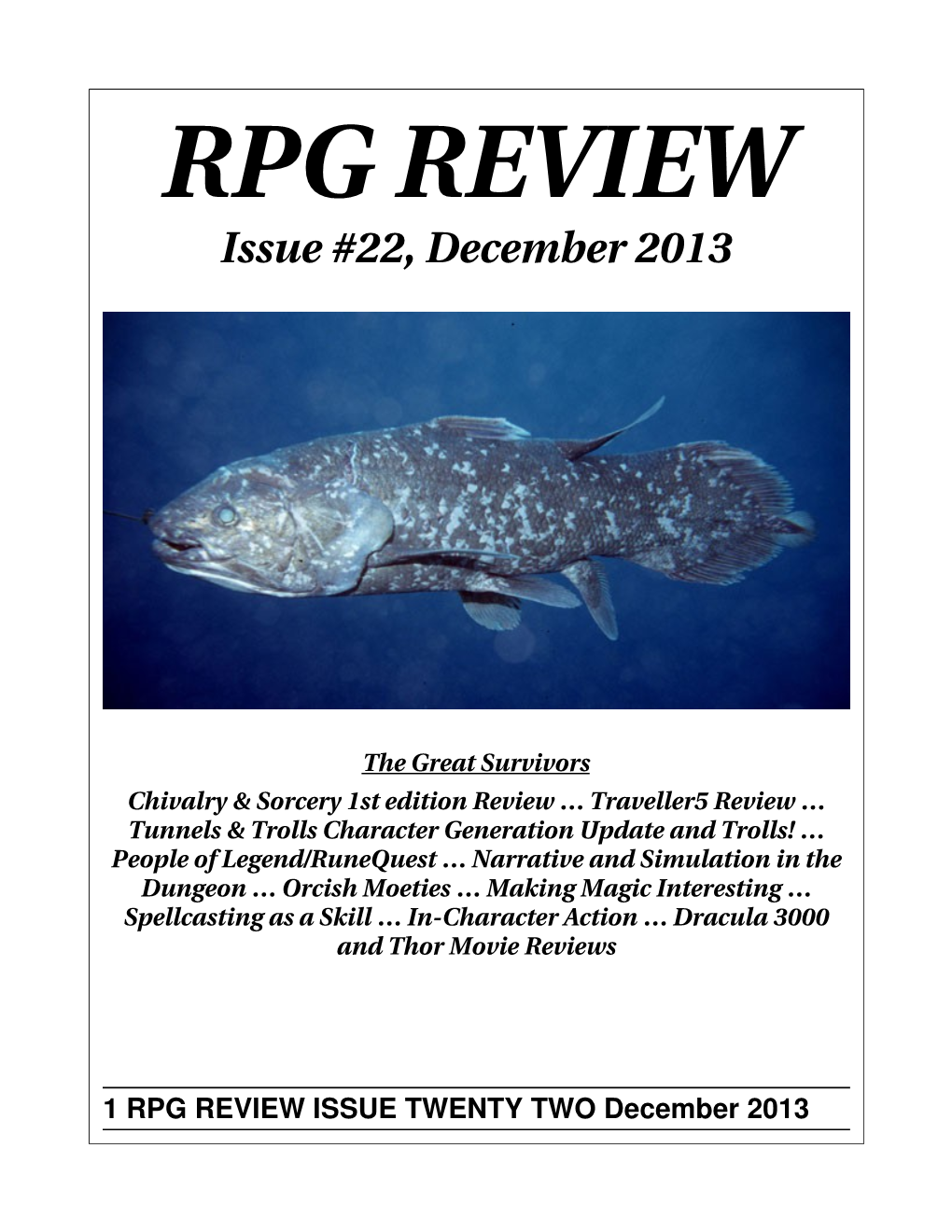 RPG Review, Issue 22, December 2013