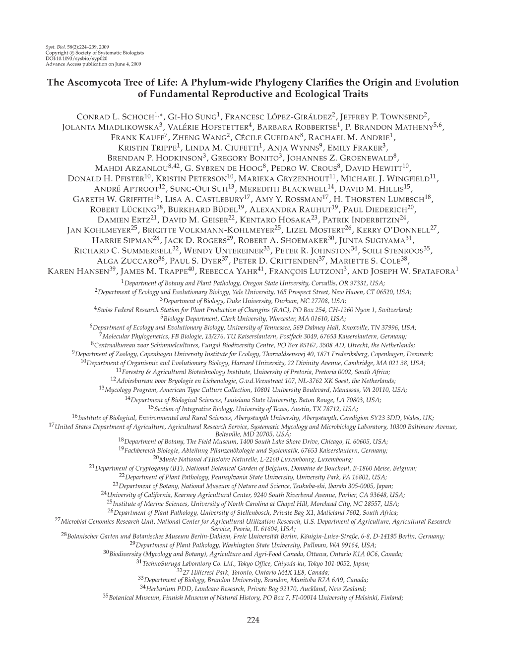 A Phylum-Wide Phylogeny Clarifies the Origin and Evolution Of