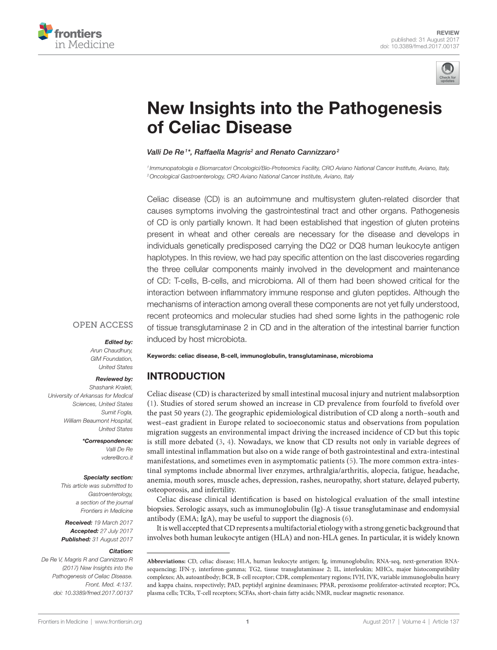 New Insights Into the Pathogenesis of Celiac Disease