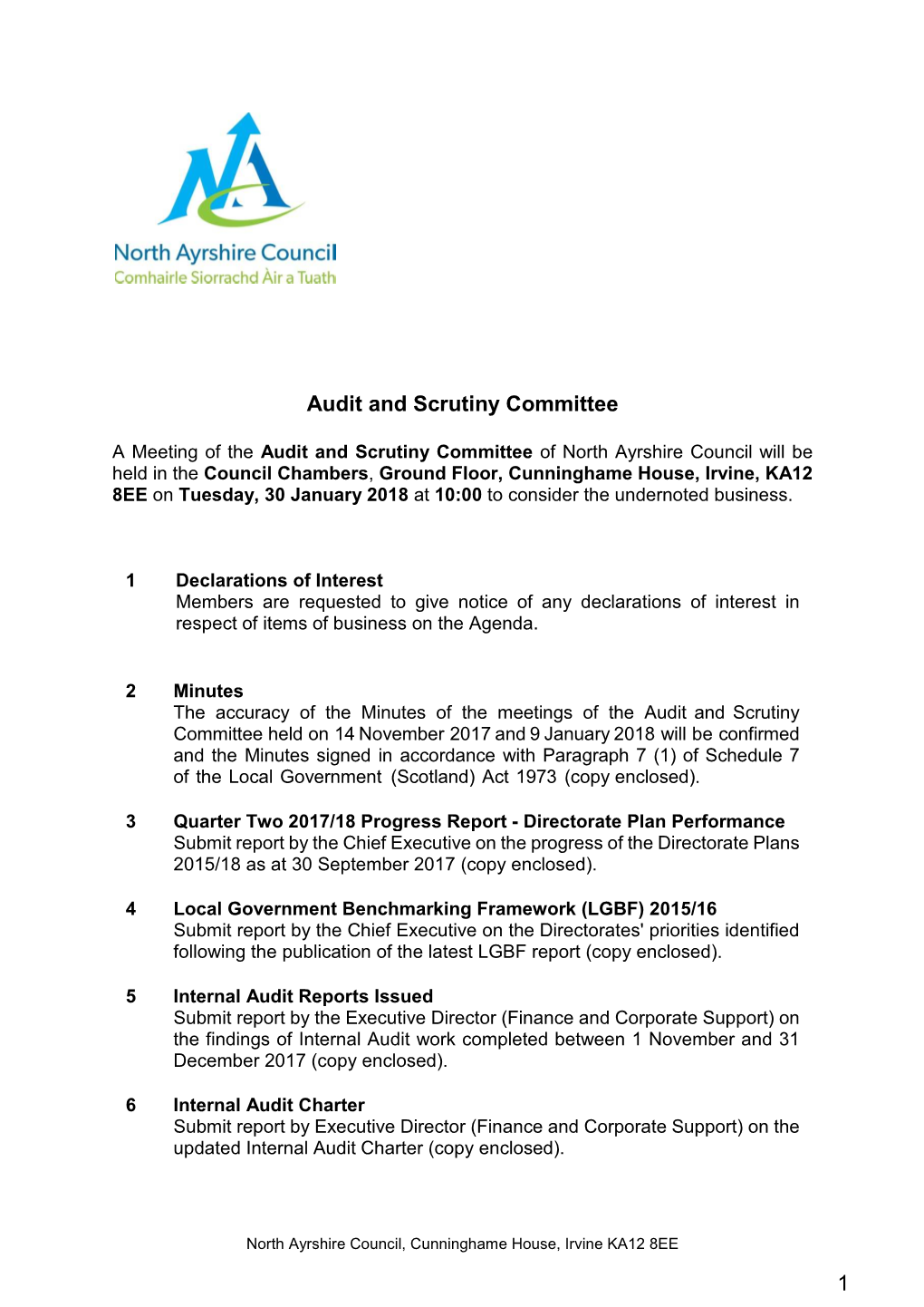 Audit and Scrutiny Committee 14 November 2017