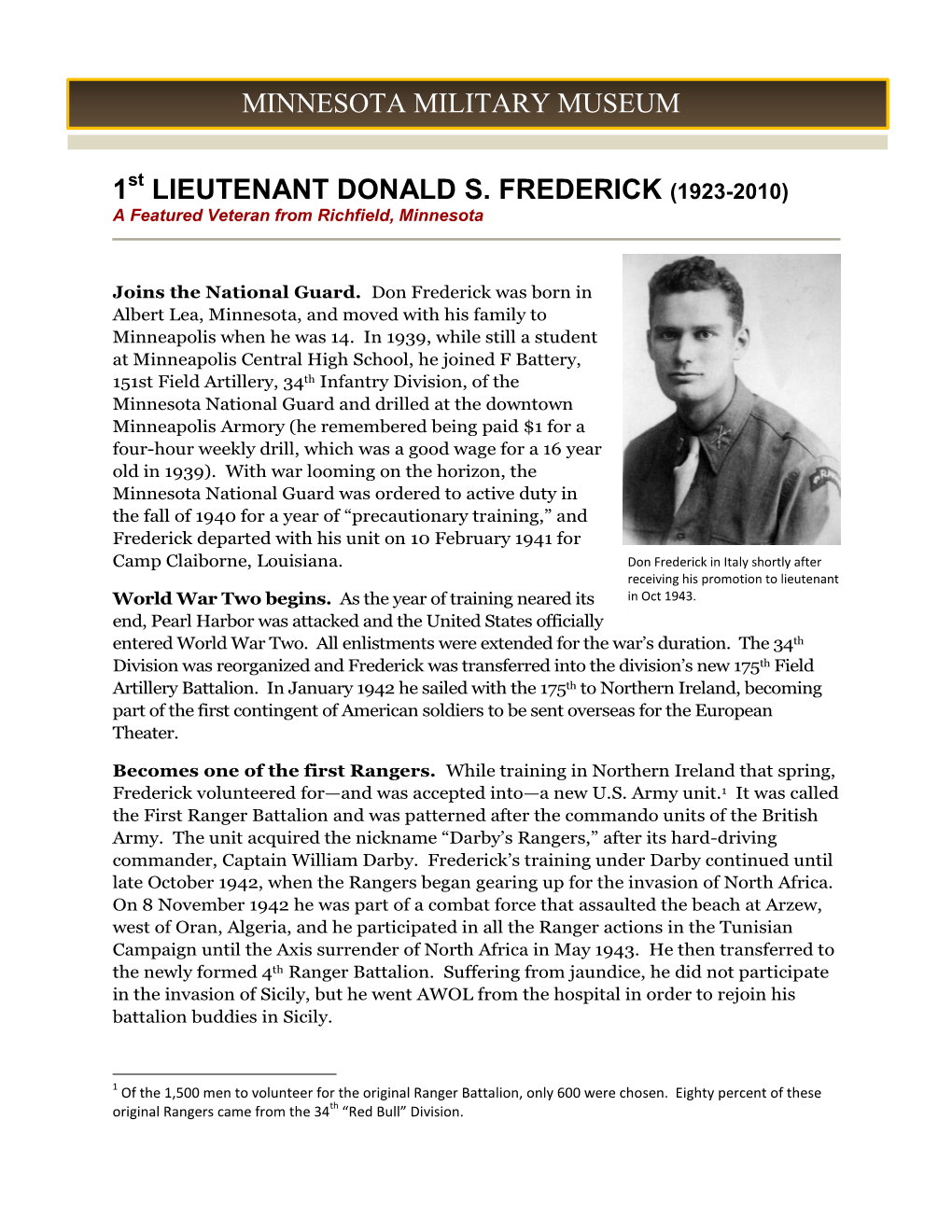 Frederick, Donald S