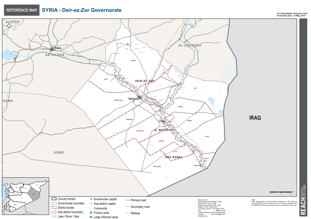 Deir-Ez-Zor Governorate for Humanitarian Purposes Only Production Date : 16 May, 2019