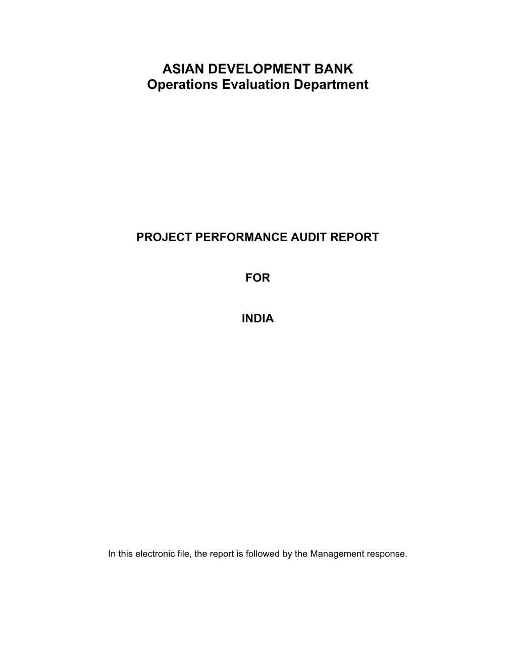 Project Performance Evaluation Report: Industrial Energy Efficiency