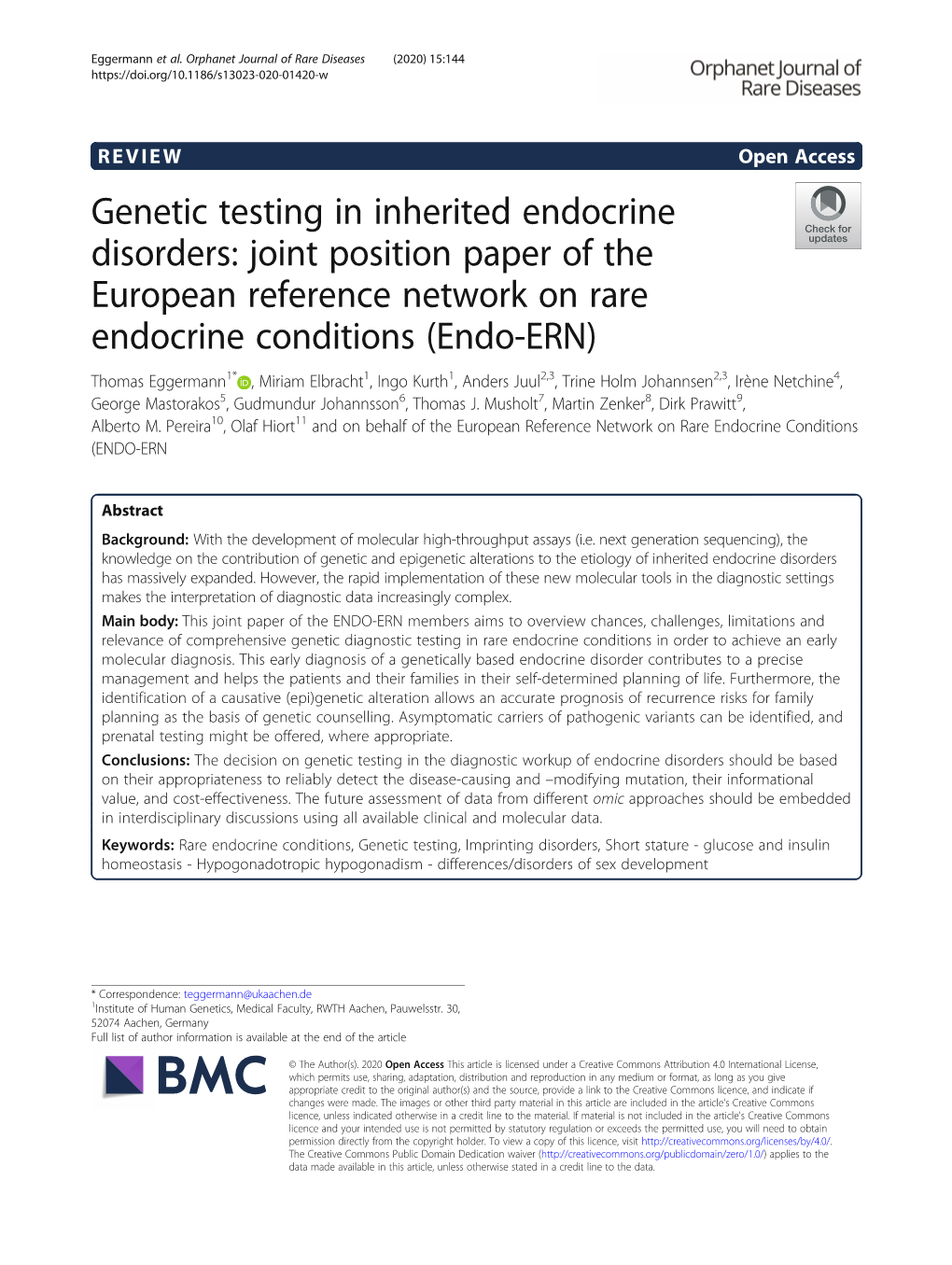 Genetic Testing in Inherited Endocrine Disorders