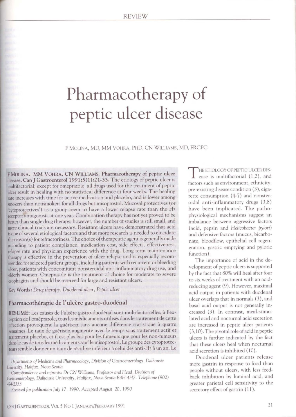 Phartnacotherapy of Peptic Ulcer Disease