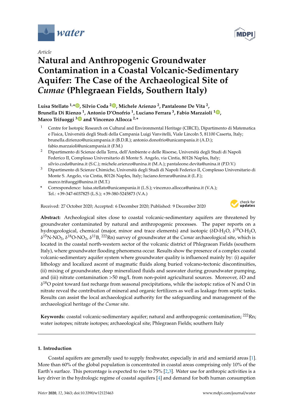 Natural and Anthropogenic Groundwater Contamination