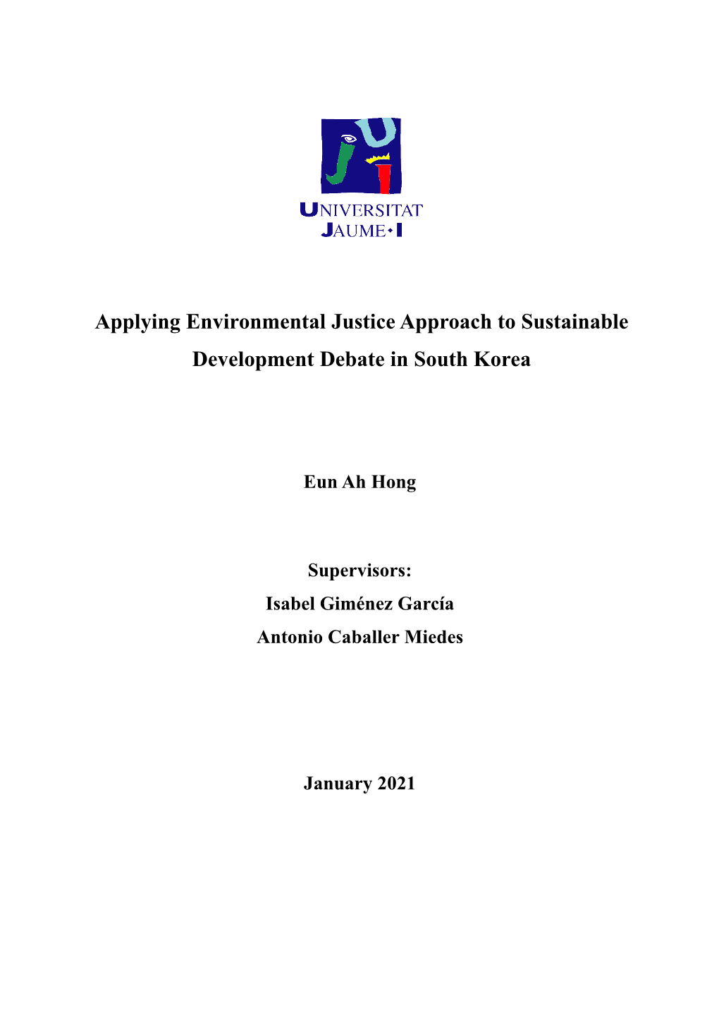 Applying Environmental Justice Approach to Sustainable Development Debate in South Korea