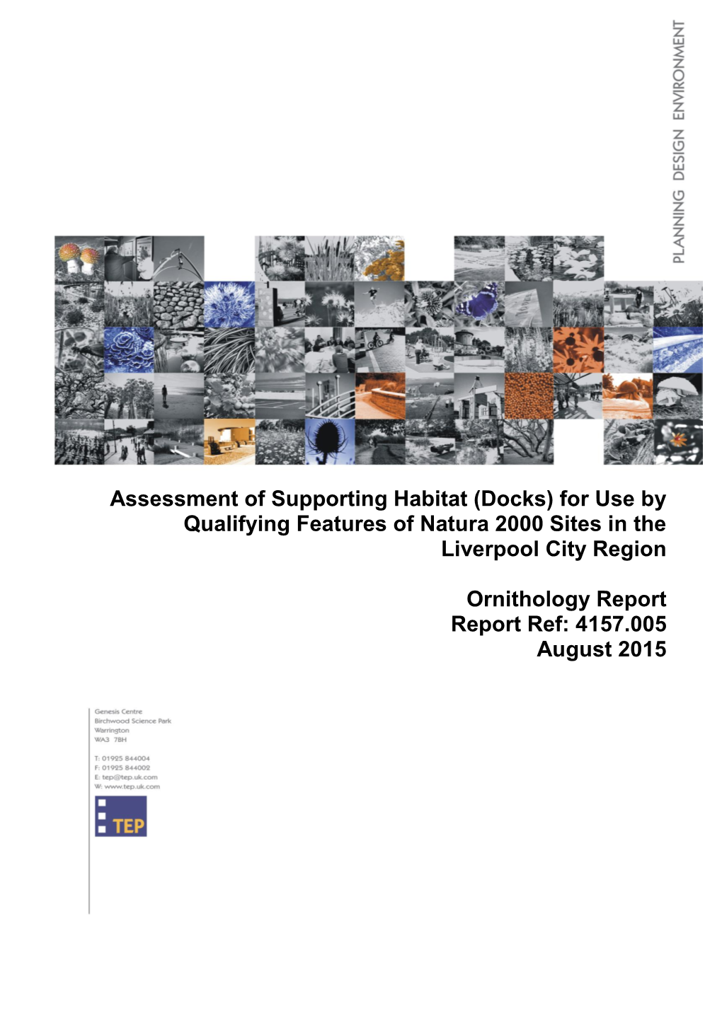 Assessment of Supporting Habitat Liverpool Docks Aug 2015