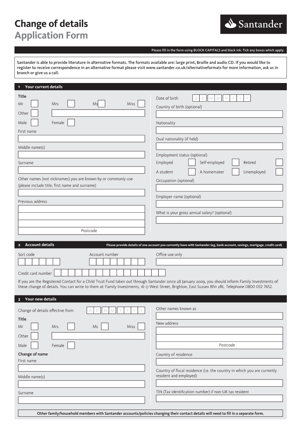 Change of Details Form Re-Direction Guide