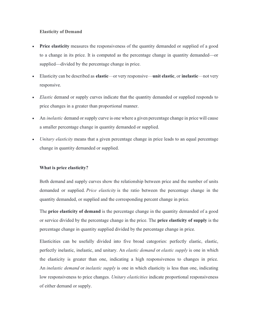 Elasticity of Demand • Price Elasticity Measures the Responsiveness Of