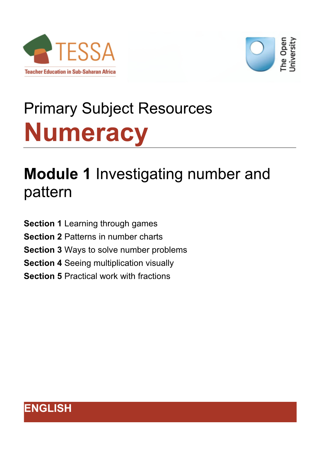 Module 1: Investigating Number and Pattern