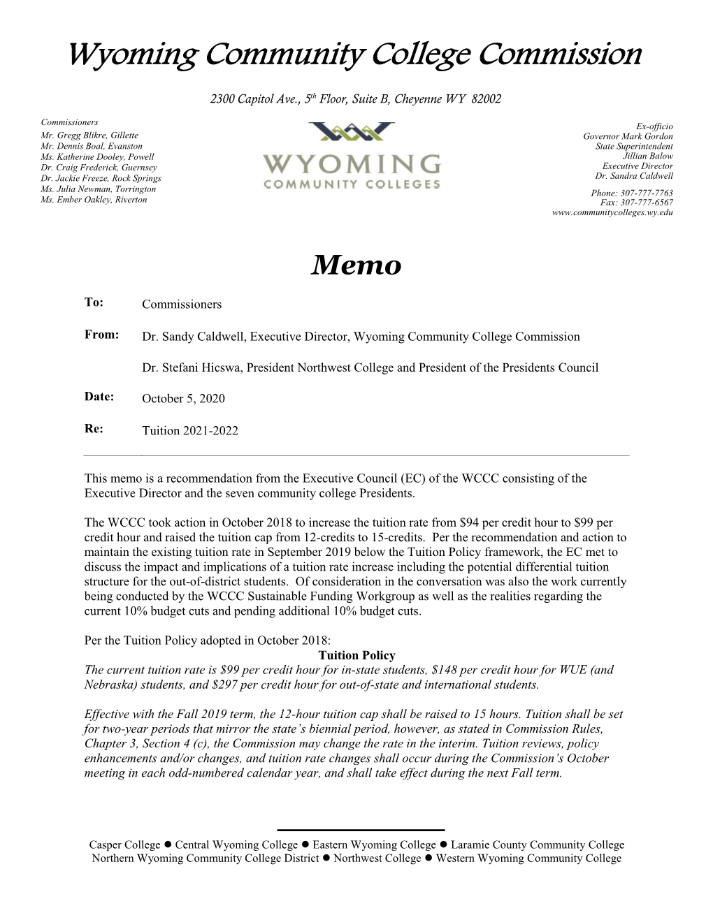 Wyoming Community College Commission