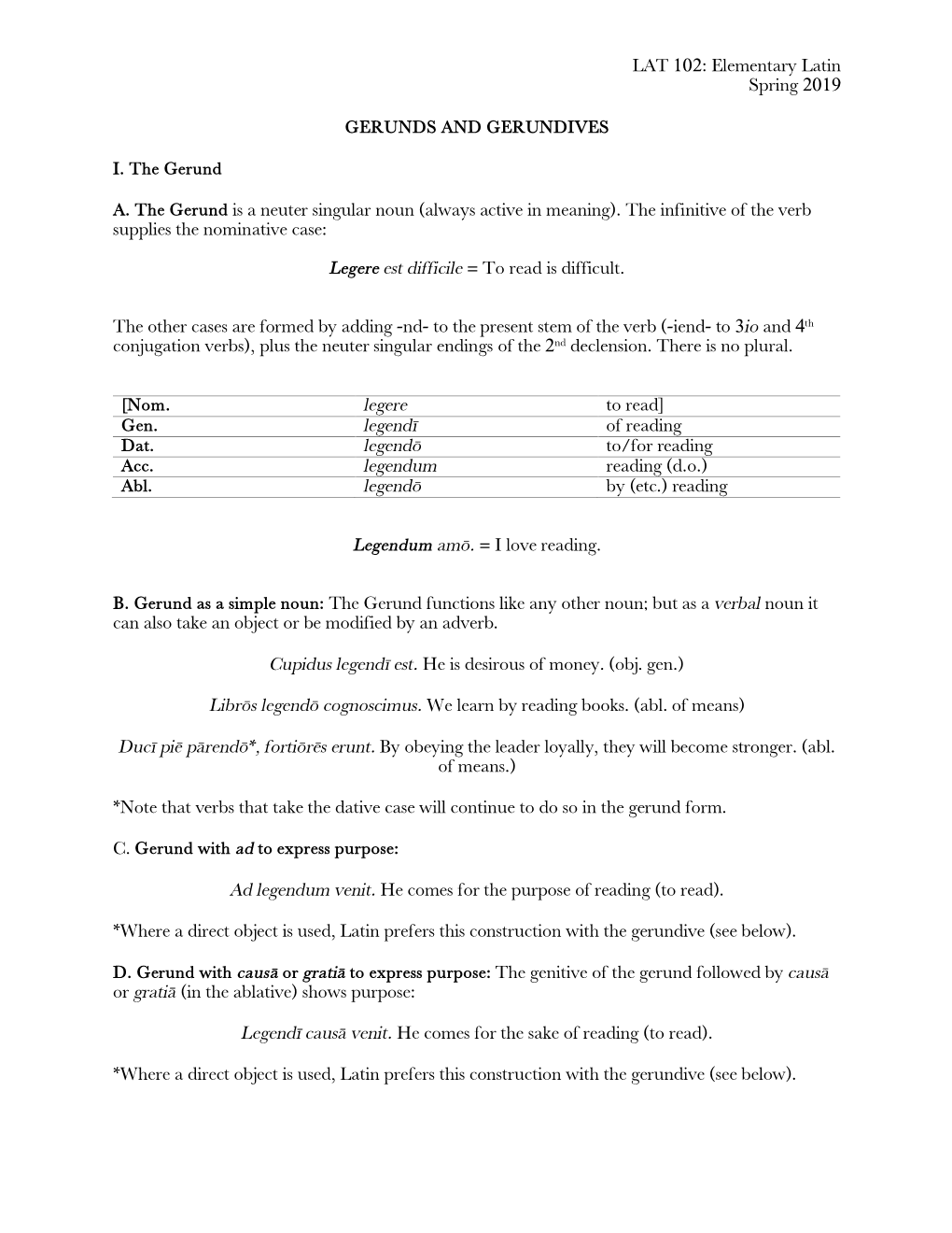 Gerund and Gerundive Handout