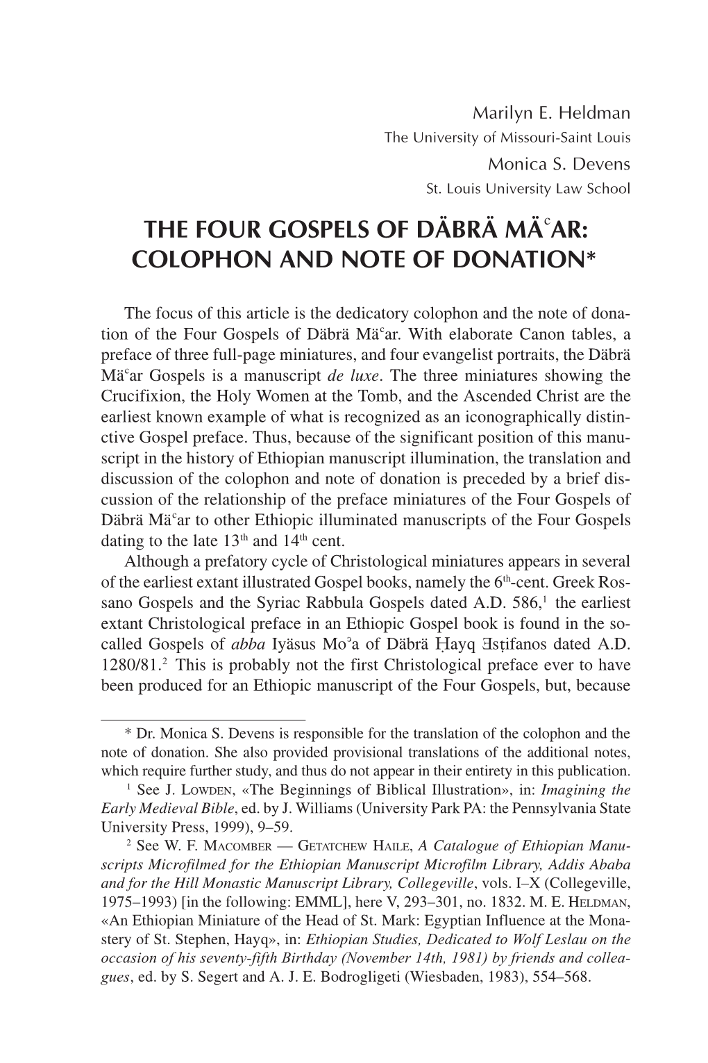 The Four Gospels of Da Bra Ma Colophon and Note Of