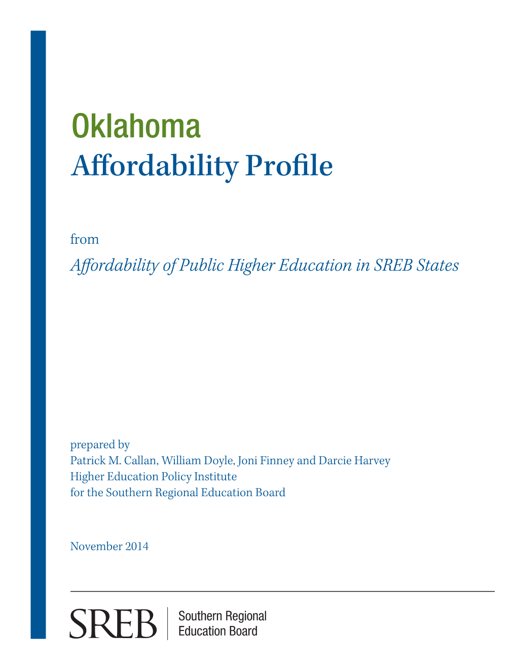 Oklahoma Public Higher Education Affordability Profile