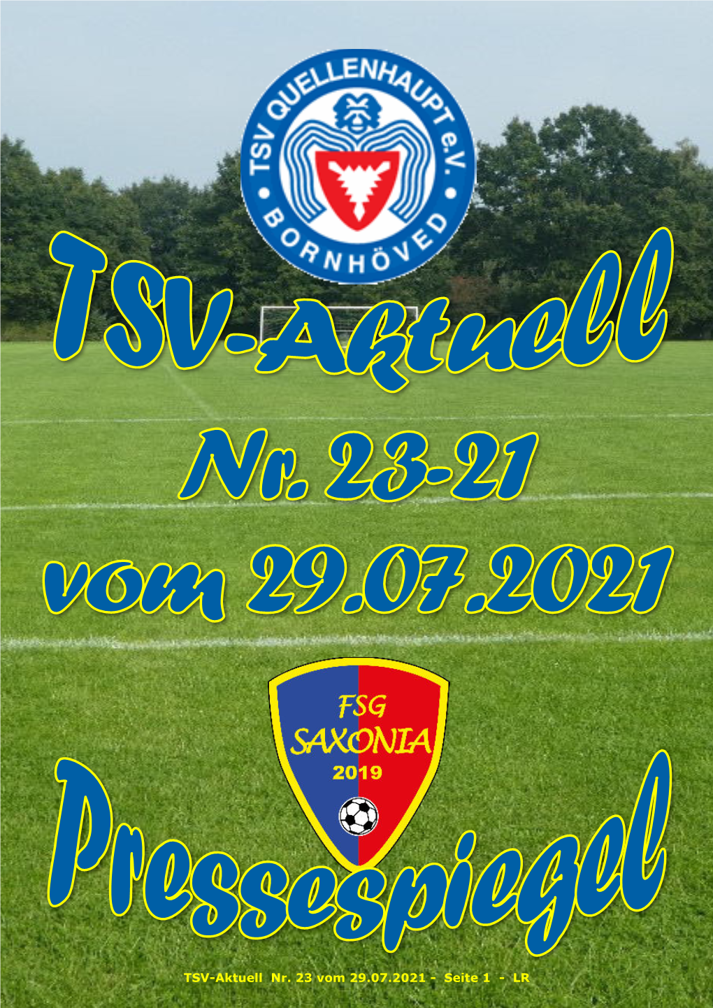 TSV-Aktuell Nr. 23 Vom 29.07.2021 - Seite 1 - LR