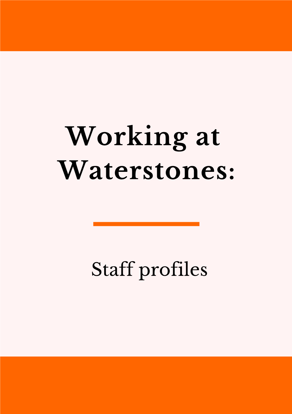 Working at Waterstones