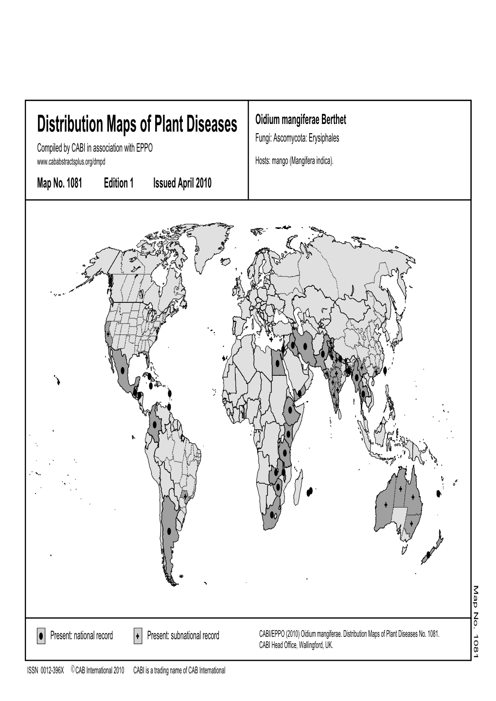 Distribution Maps of Plant Diseases