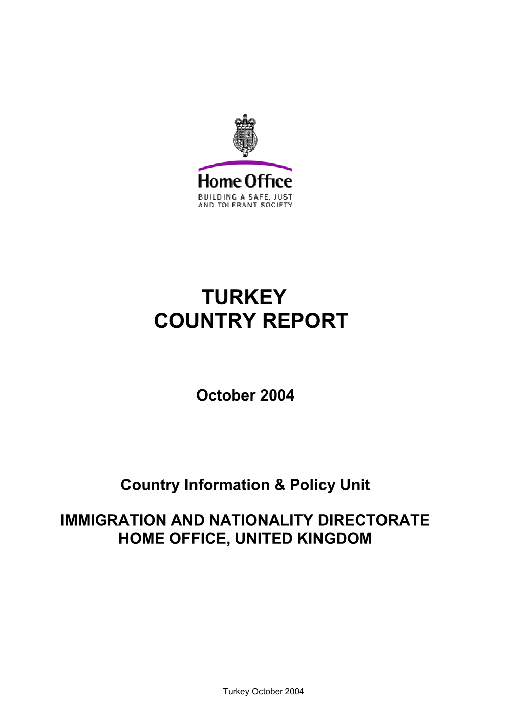 Turkey Country Assessment