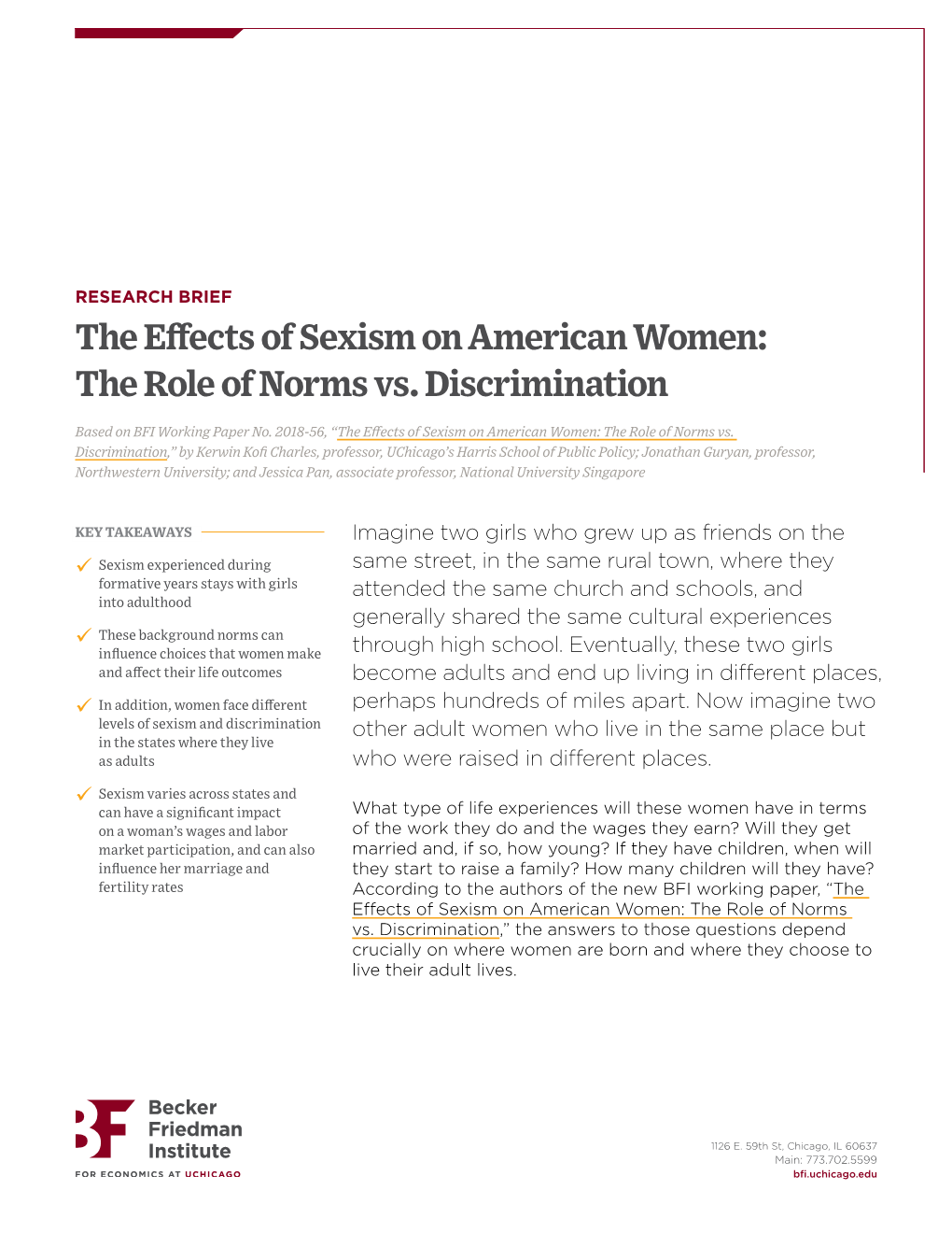 The Effects of Sexism on American Women: the Role of Norms Vs