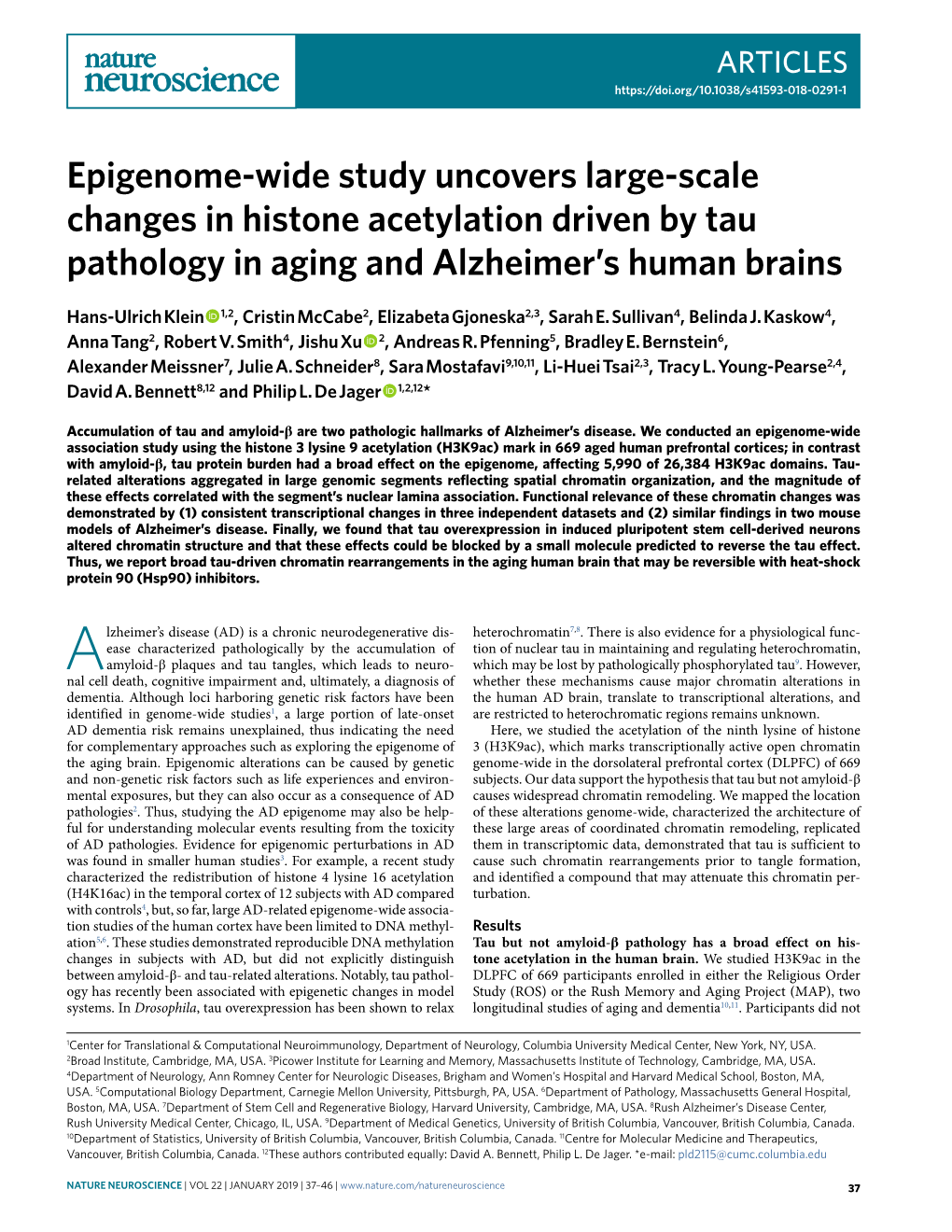 Epigenome-Wide Study Uncovers Large-Sca... in Aging and Alzheimer's