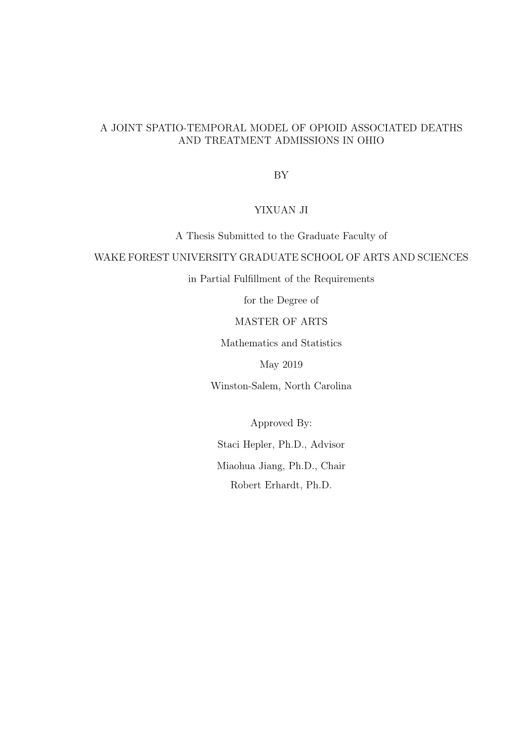 A Joint Spatio-Temporal Model of Opioid Associated Deaths and Treatment Admissions in Ohio