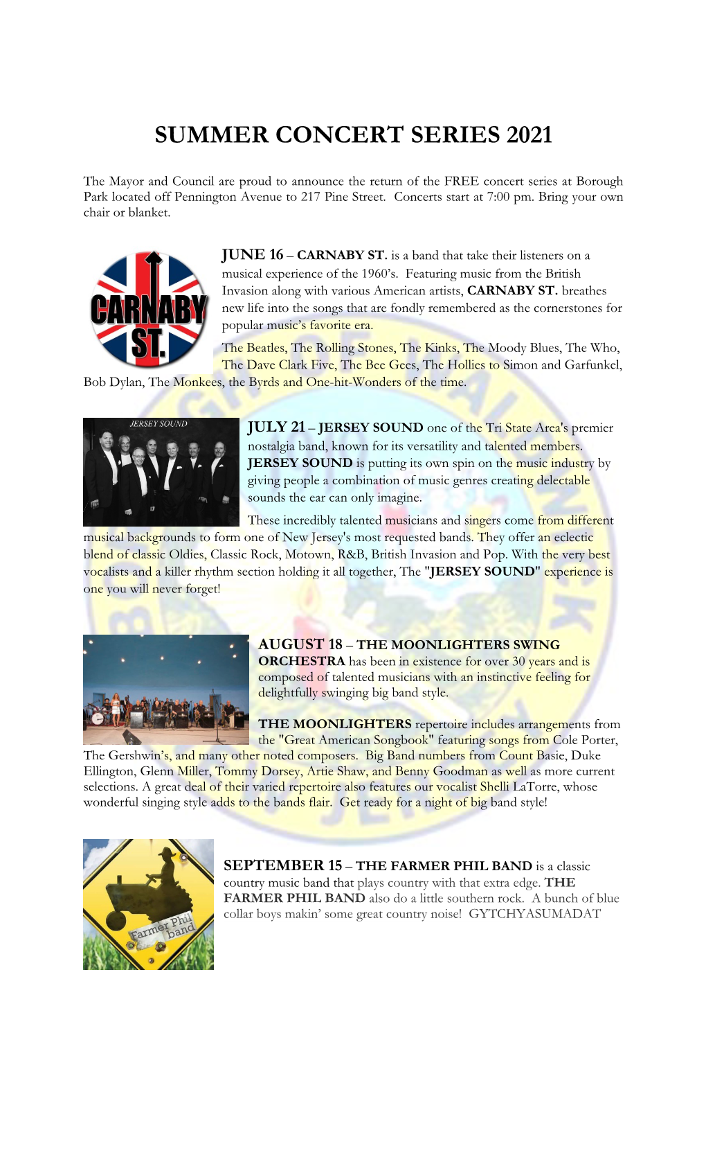 Summer Concert Series 2021