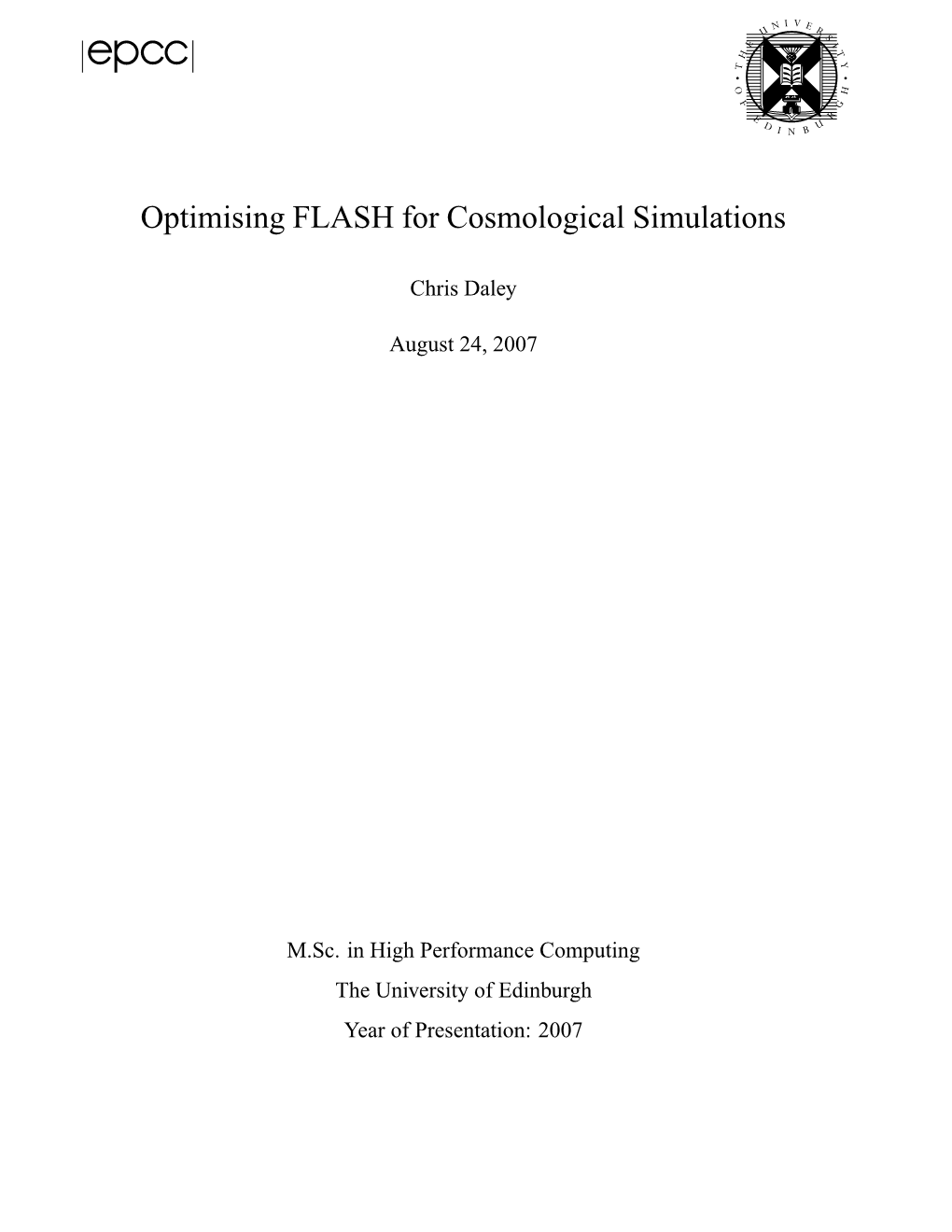 Optimising FLASH for Cosmological Simulations