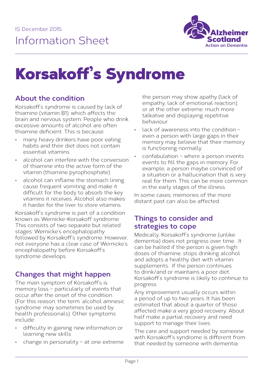 Korsakoff's Syndrome