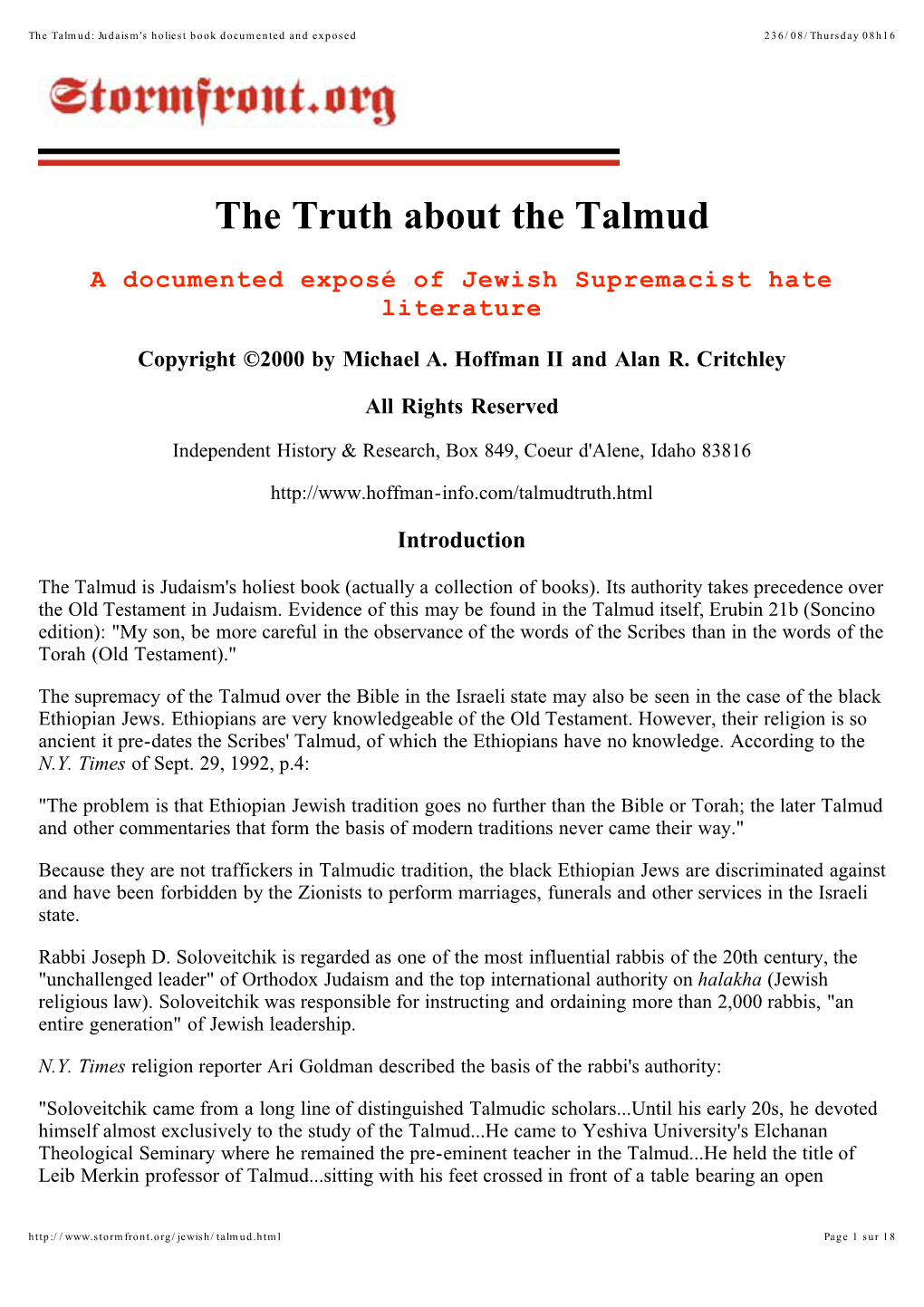 The Truth About the Talmud