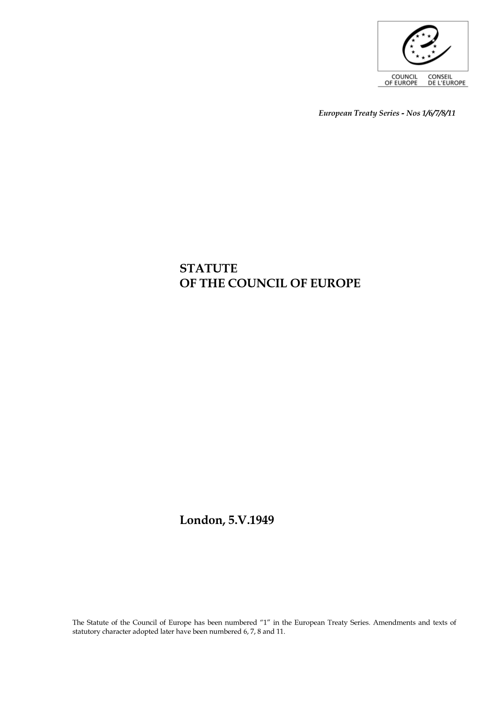Statute of the Council of Europe (ETS No. 001)