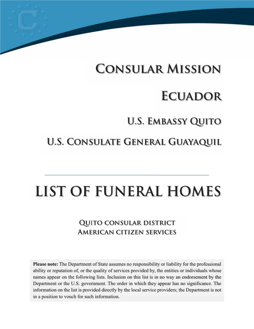 Funeral Home List