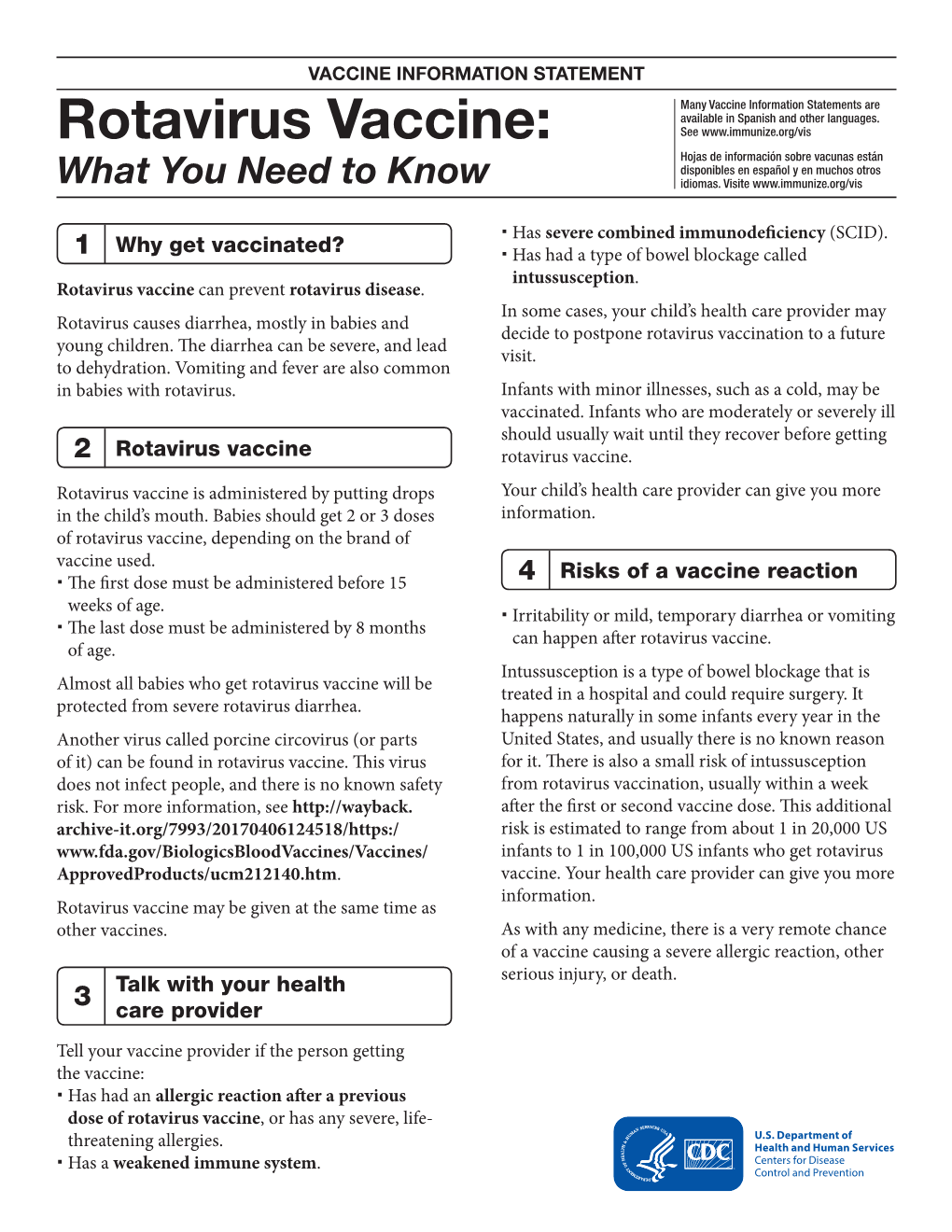 Rotavirus Vaccine Information Statement