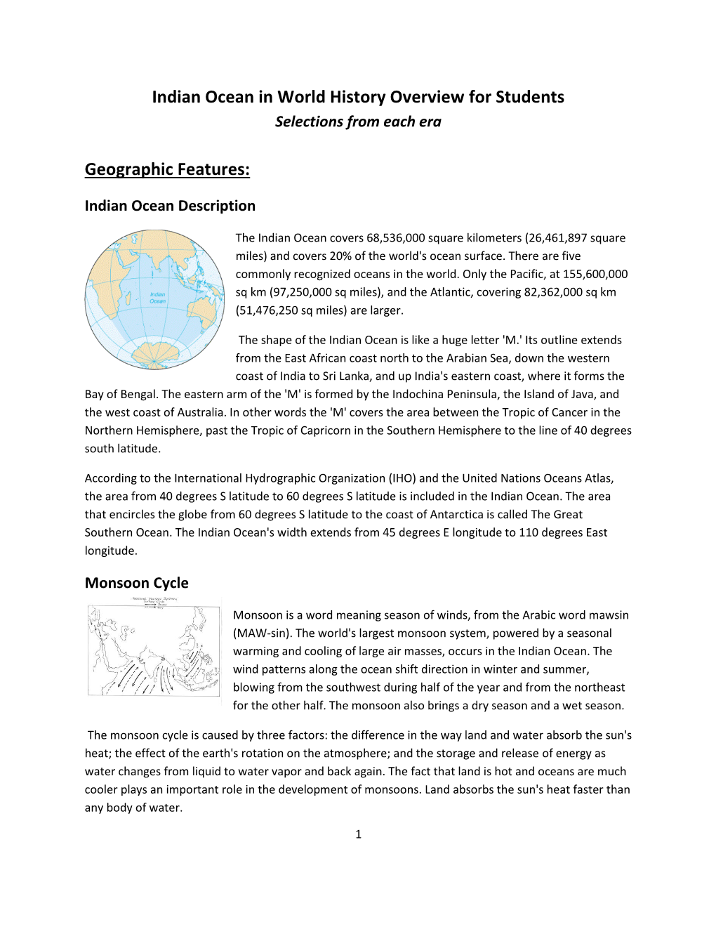 Indian Ocean in World History Overview for Students Geographic