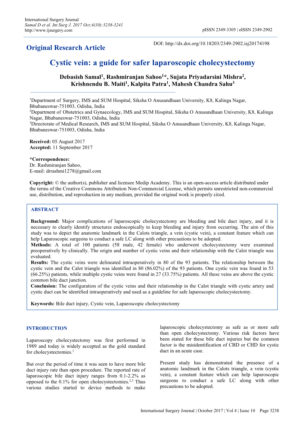 Cystic Vein: a Guide for Safer Laparoscopic Cholecystectomy