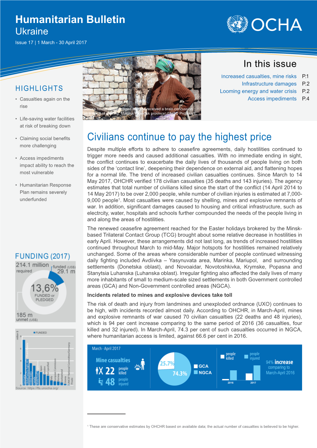 Civilians Continue to Pay the Highest Price Humanitarian Bulletin