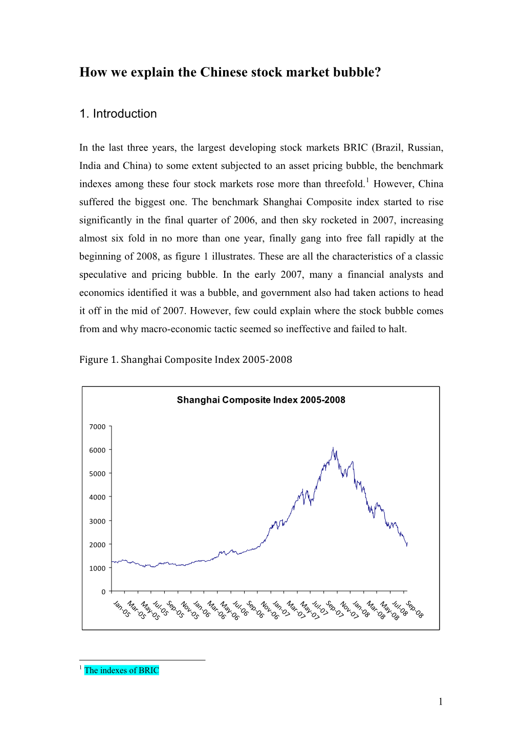 How We Explain the Chinese Stock Market Bubble?